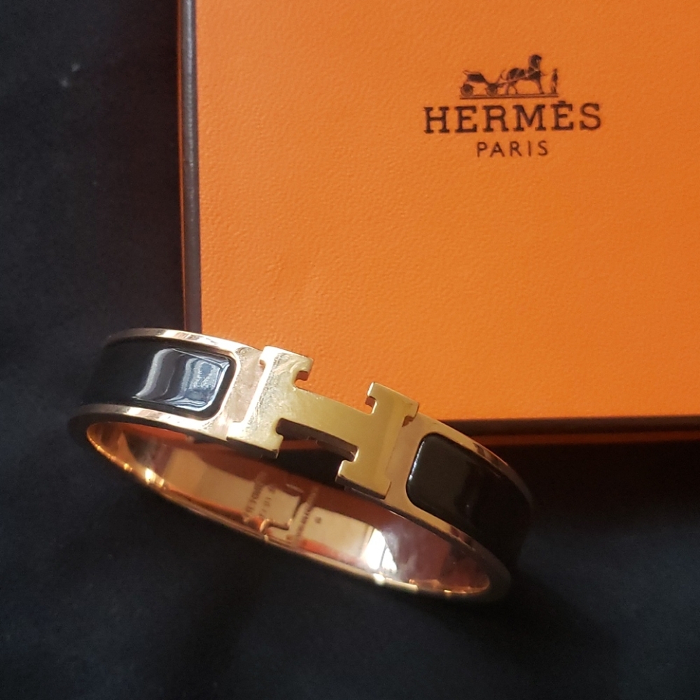 Hermès Clic H Bracelet PM size in Black